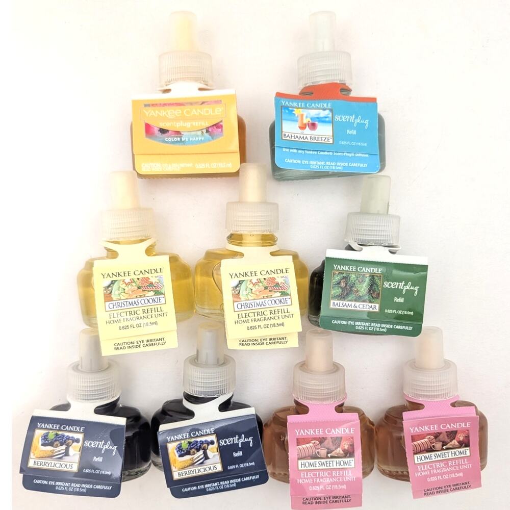 9 Yankee Candle Scent Plug & Electric Refill Lot Mixed Xmas Cookie Balsam Cedar